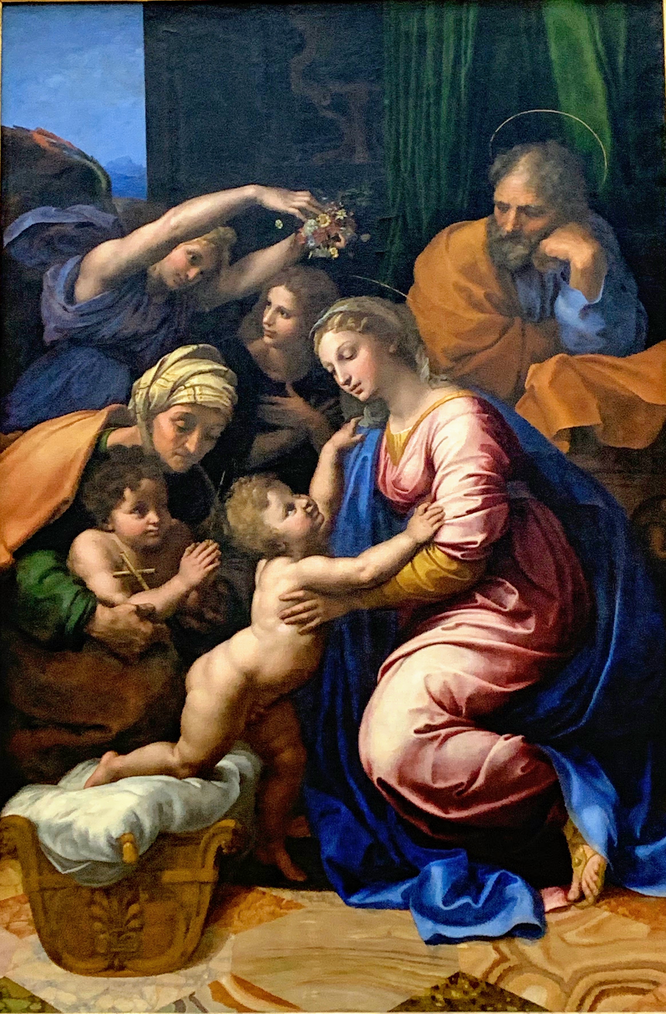 Le tableau La Grande Sainte Famille1518 Raphael Lumières des étoiles
