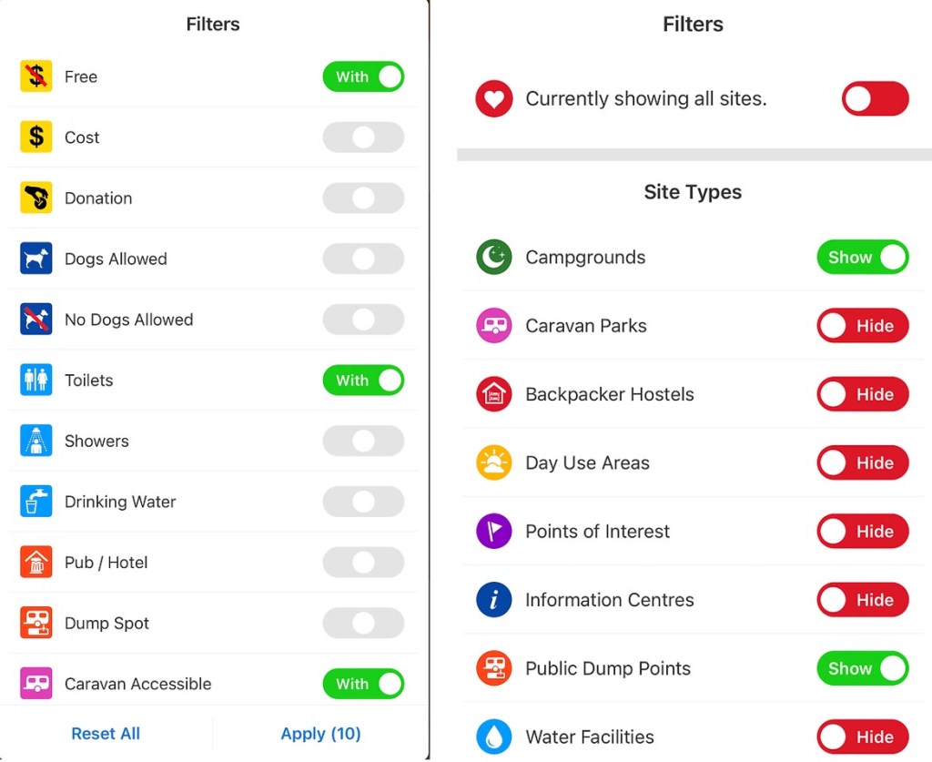 How to use WikiCamps Luminosity Trails