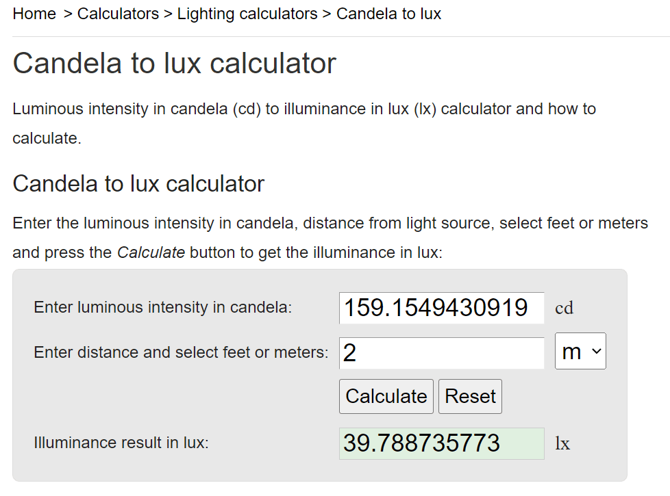 Optical Analysis calculators Luminus Devices
