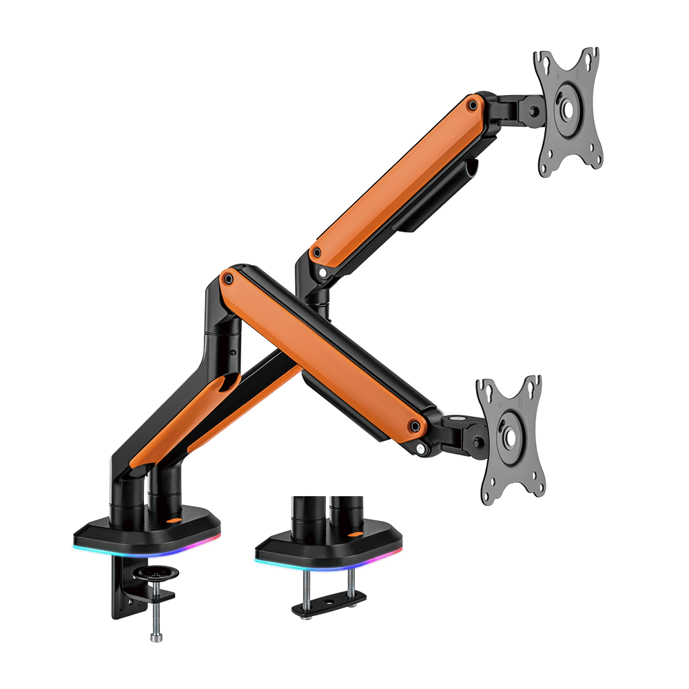 Elemental Gaming Monitor Arm for Dual Monitors with RGB Lighting