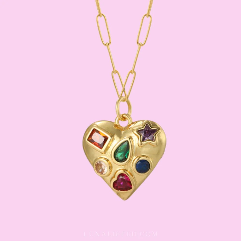 Bejeweled Heart Necklace