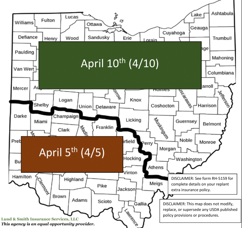 2018 Earliest Plant Dates Lund and Smith Insurance Services