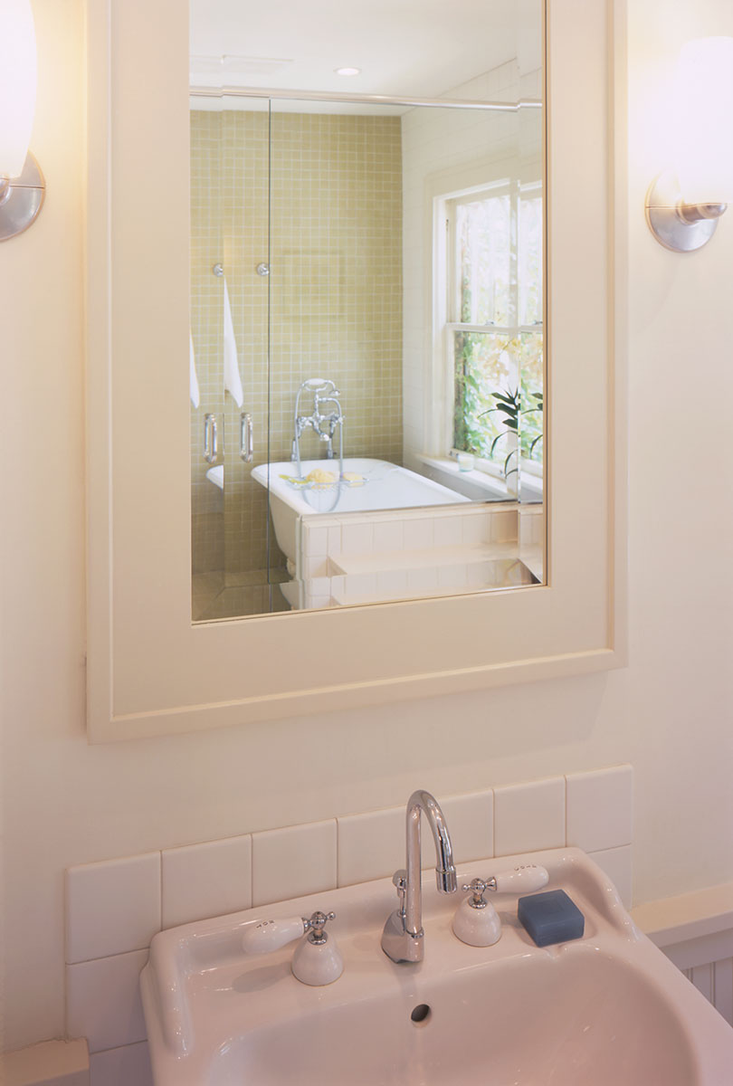 Kitchens open bathroom too Lundin Architects LLC