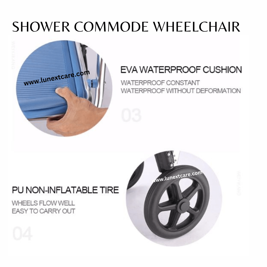 SHOWER COMMODE WHEELCHAIR Foldablemodel FSWC Best price NO1 Lunext