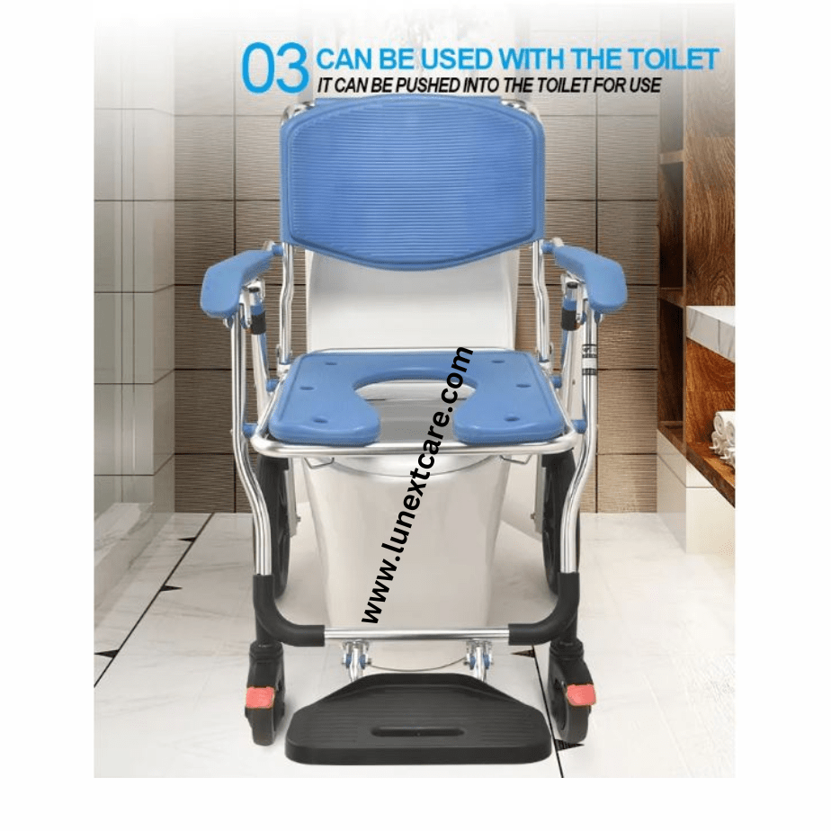 SHOWER COMMODE WHEELCHAIR Foldablemodel FSWC Best price NO1 Lunext