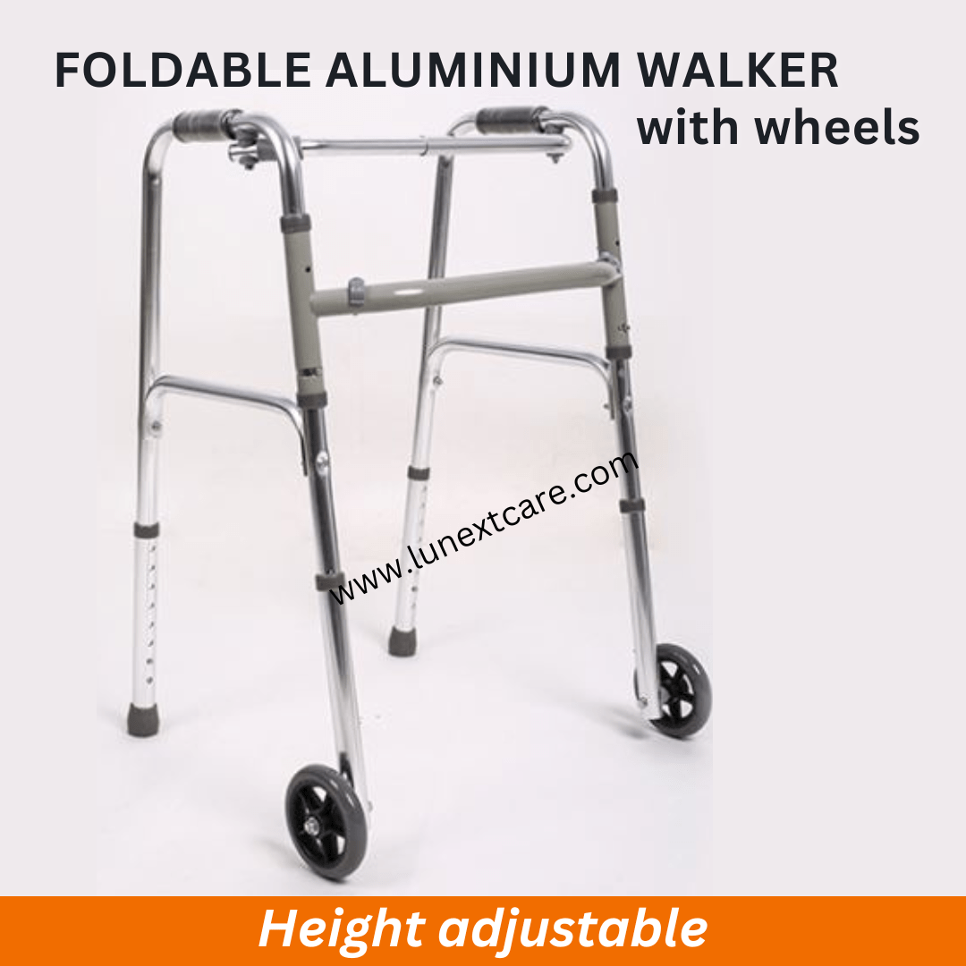 Aluminium walker with wheels chennai Foldable aluminium walker best