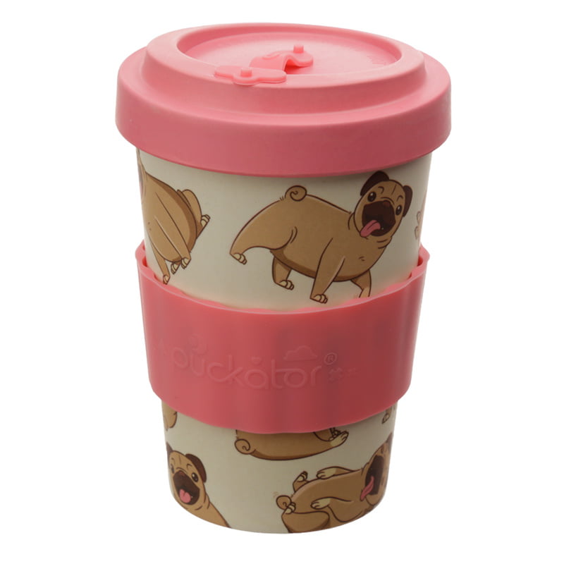 Bamboo Mopps Pug Reusable Screw Top Travel Mug • Lust! Brighton Adult Shop • Adore Your Love Life.