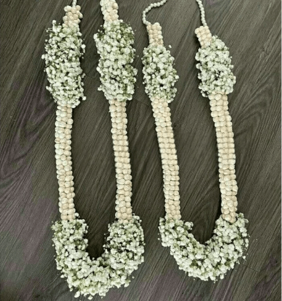 Latest Pair DesignBaby's Breath Flower varmala Milni Mala, Wedding Mala
