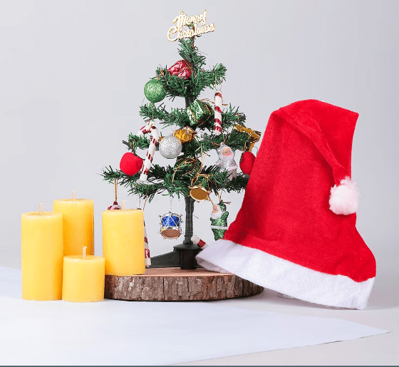 Santa Cap Hamper Luv Flower & Cake