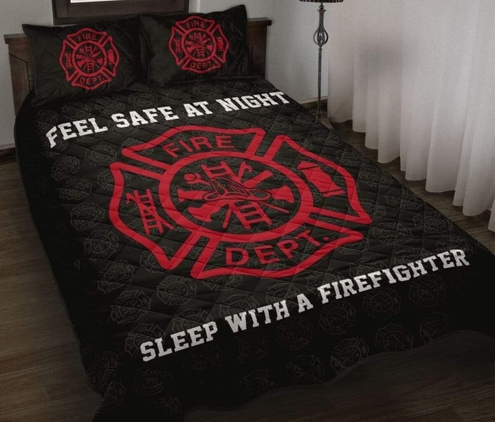 Firefighter Quilt Set Feel Safe At Night Sleep With A Firefighter