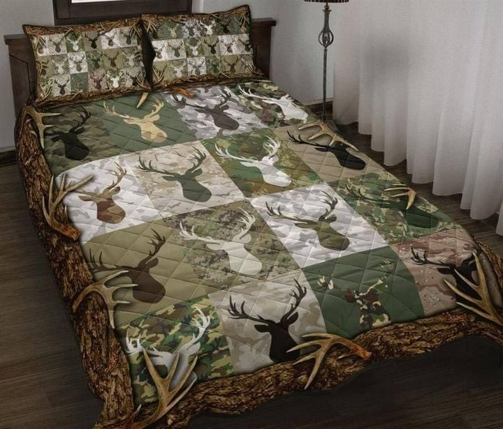 Deer Hunting Quilt Set Camo LuvinGift