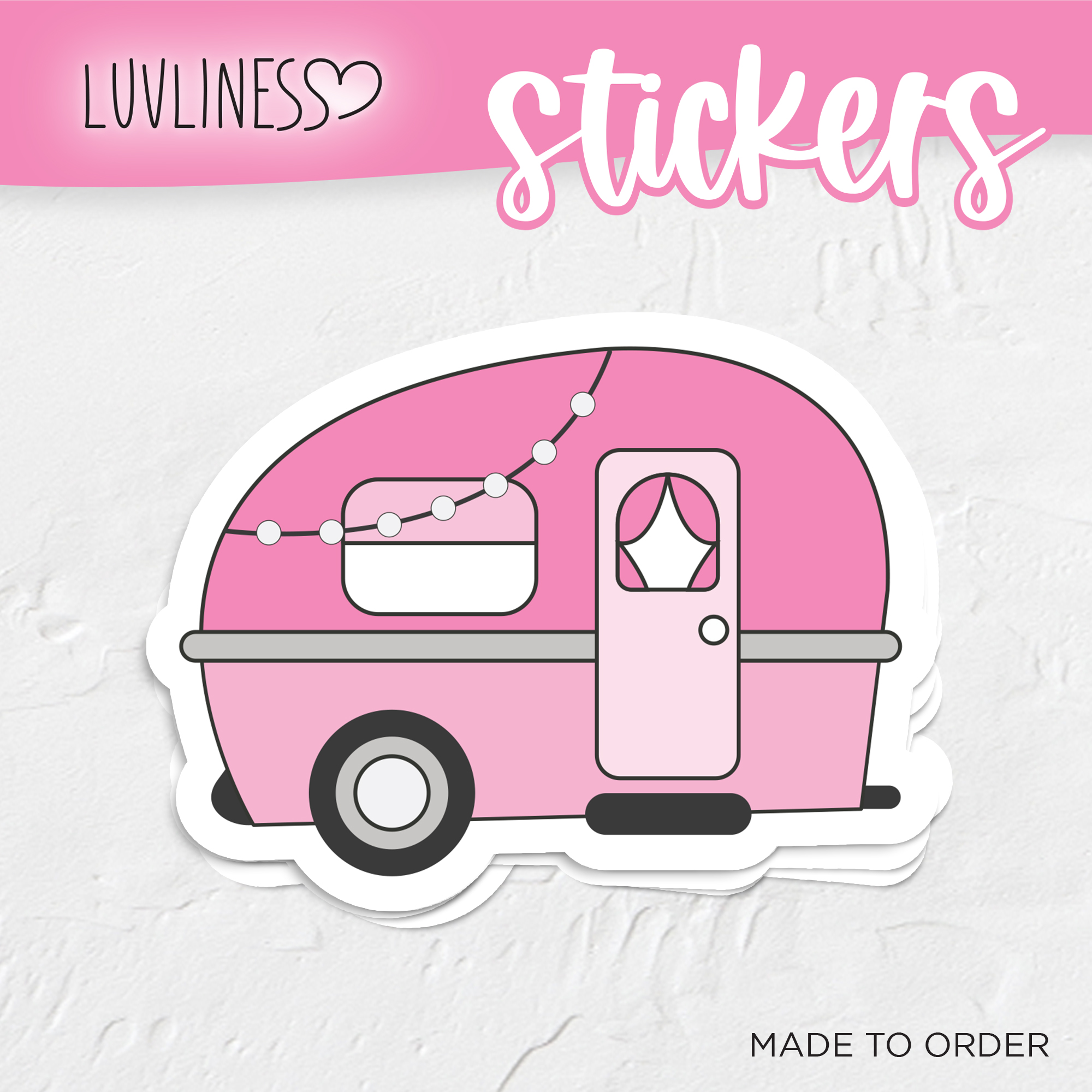 Pink Travel Trailer Sticker LUVLINESS