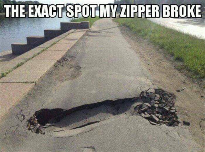 The exact spot my zipper broke. LuvThat