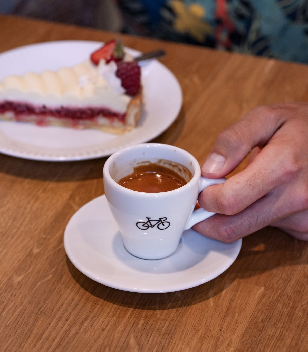 Luxa Espresso Cup with Bicycle. Cycling Inspired Design Luxa