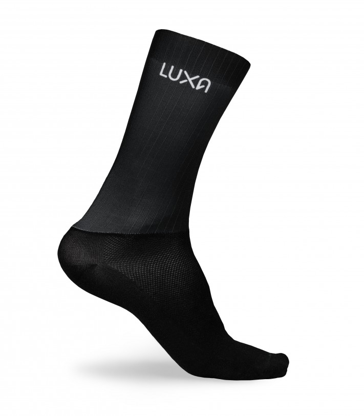 Aero Black Cycling Socks Legal UCI length below the calf Luxa