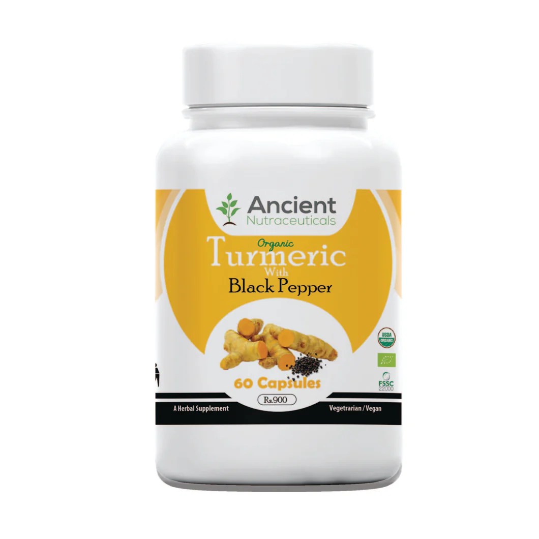 Turmeric & Black Pepper Capsules 600mg Ancient Nutra Luxe Colombo
