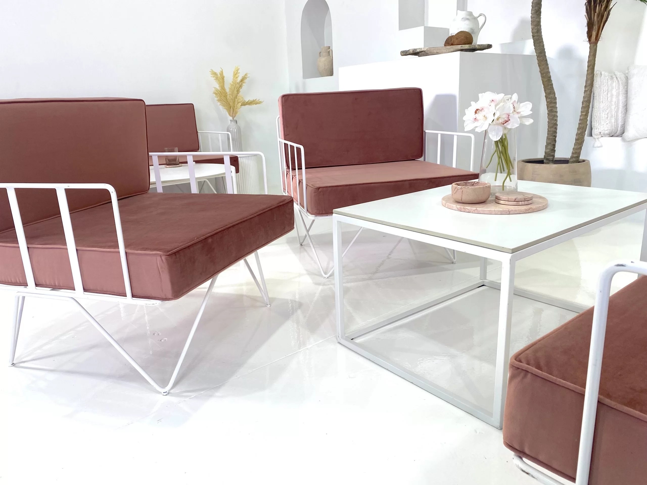 Matte White Top Rectangular White Coffee Table Luxe Hire