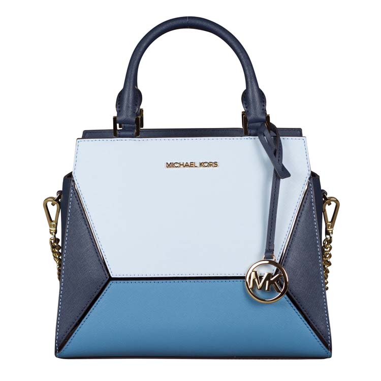 Michael Kors Medium Prism Messenger Bag in Navy Multi at Luxe Purses