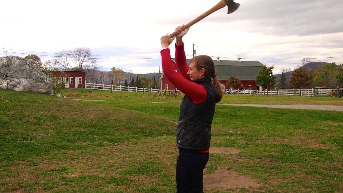 Axe throwing at the Mountain View Grand Luxe Recess Luxury Family