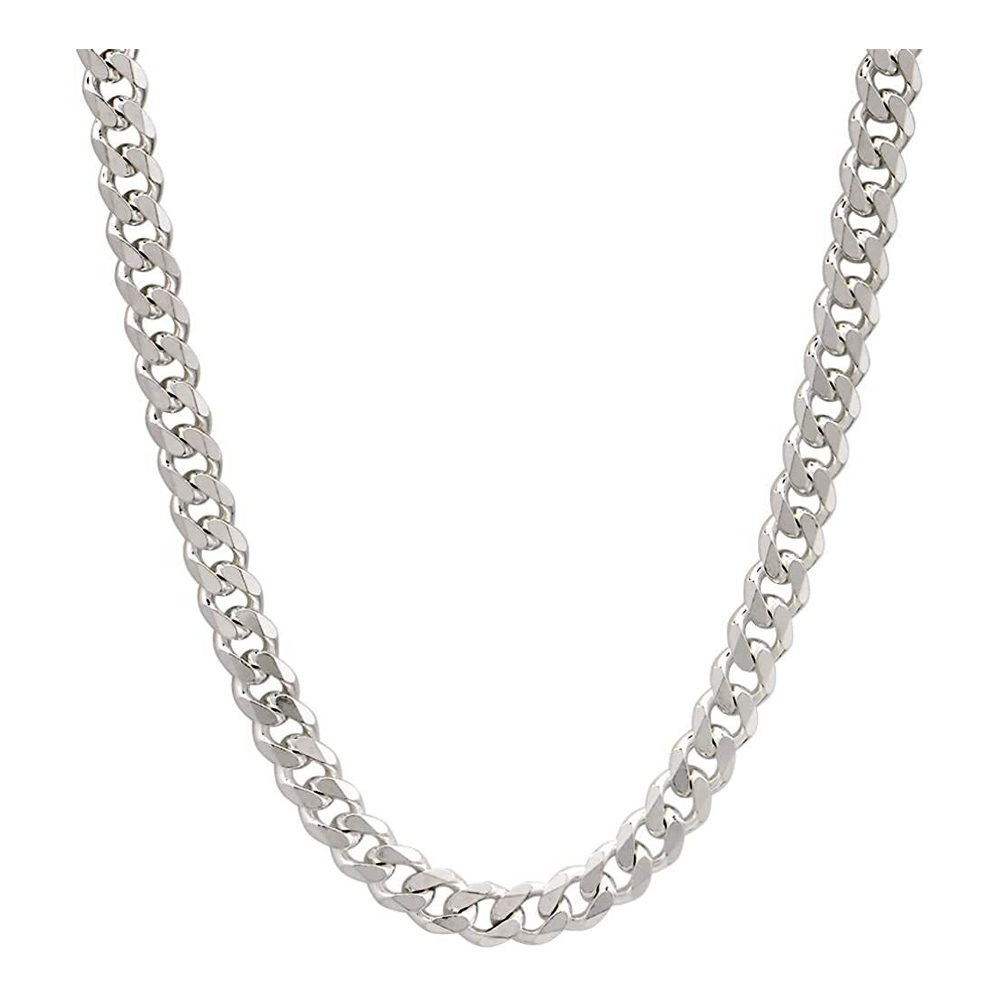 Silver Plated Cuban Chain Necklace 3PC Luxi Cosmetics