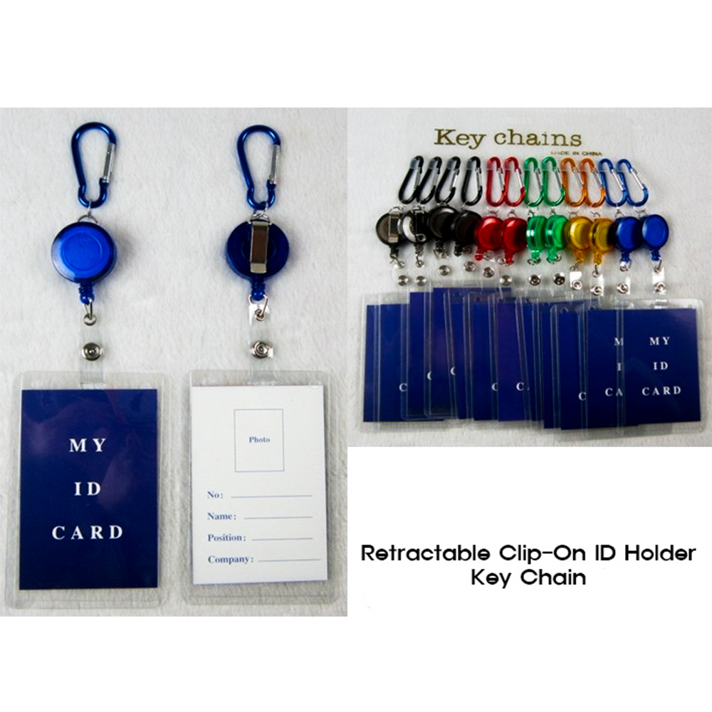 Retractable ClipOn ID Holder Keychain Set (12 PC) Luxi Cosmetics