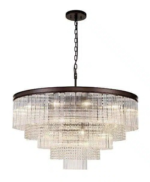 Galway Large 3 Tier Round Pendant, 27 Light E14, Brown Oxide Lux Lighting