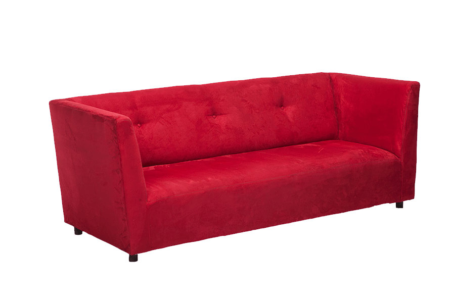 Avery Classic Sofa (Red UltraSuede) Lux Lounge EFR (888) 2474411