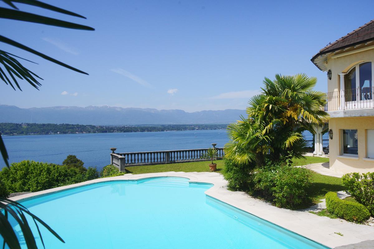 IMPRESSIVE VIEW OF GENEVA FROM COLOGNY Switzerland Luxury Homes Mansions For Sale Luxury