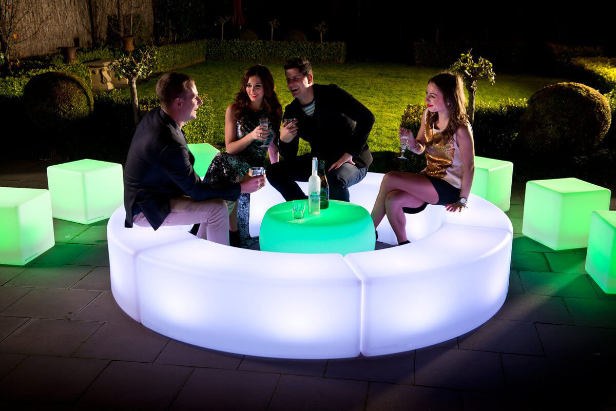 LED Glow Curved Bench Luxtree