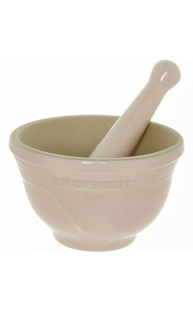 Le Creuset Mortar and Pestle Milky Pink Luxurykitchen4u