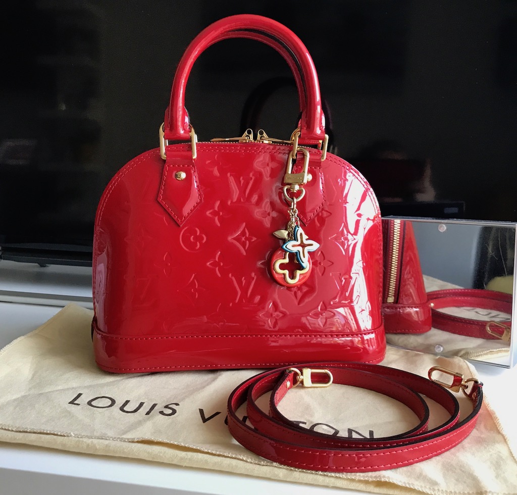 Louis Vuitton Alma BB Vernis Pomme D'Amour Cherry Handbag