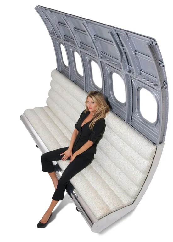MotoArt aircraft fuselage bench is customized to ensure your guests are