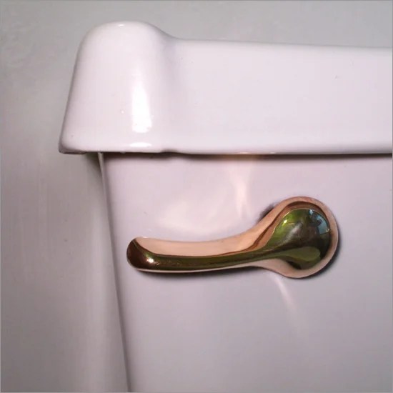 A solid gold toilet flush handle will drain away your savings