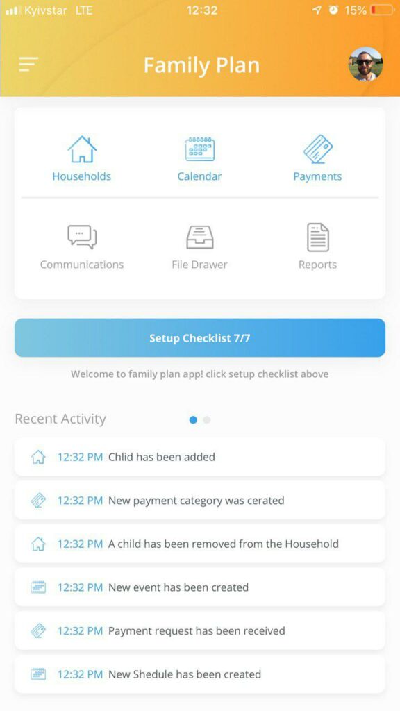 Family Plan a mobile app for divorced parents