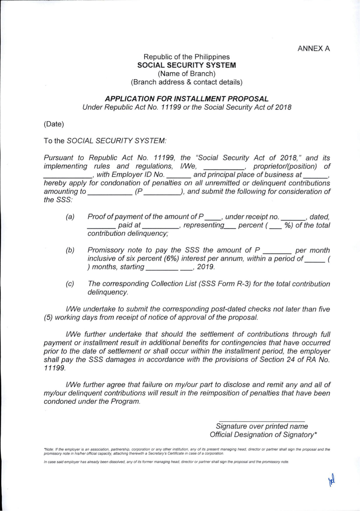 Sss Condonation Form 2024 Schedule SSS Condonation Circular 2019004 Application Form LVS Rich Publishing