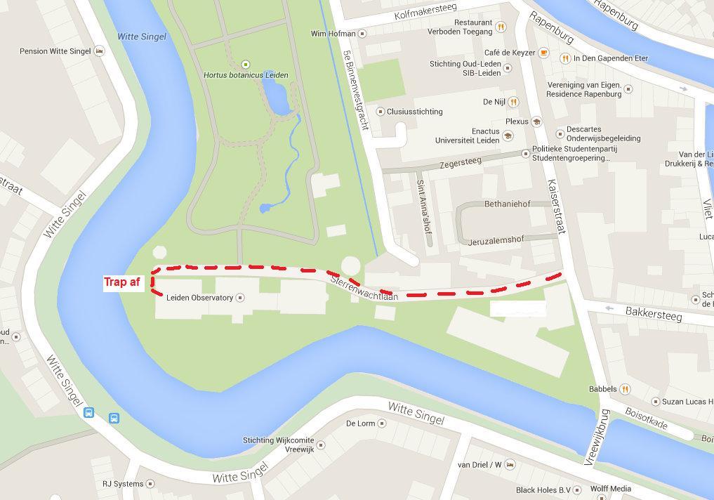 Parkeerzones Leiden Kaart Routebeschrijving Oude Sterrewacht Leiden LWSK