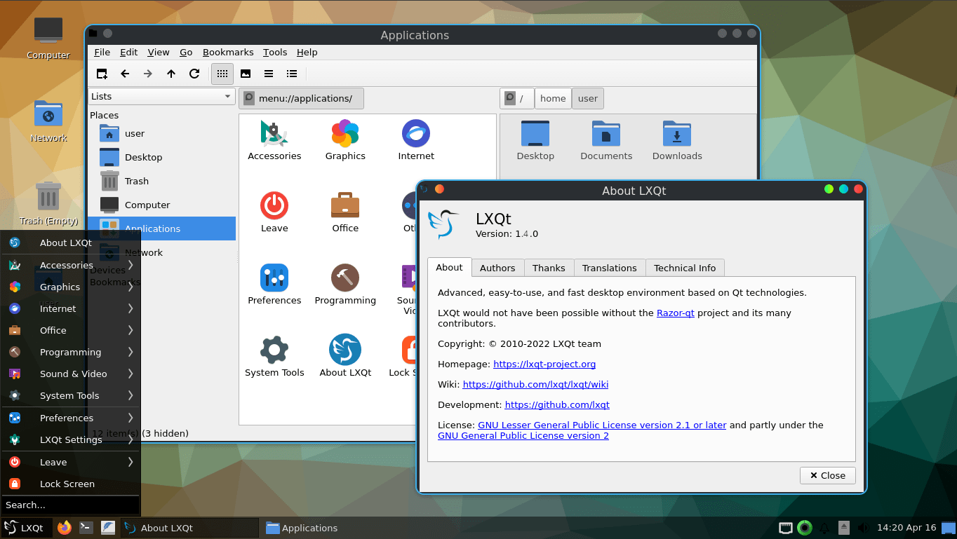 LXQt The Lightweight Qt Desktop Environment