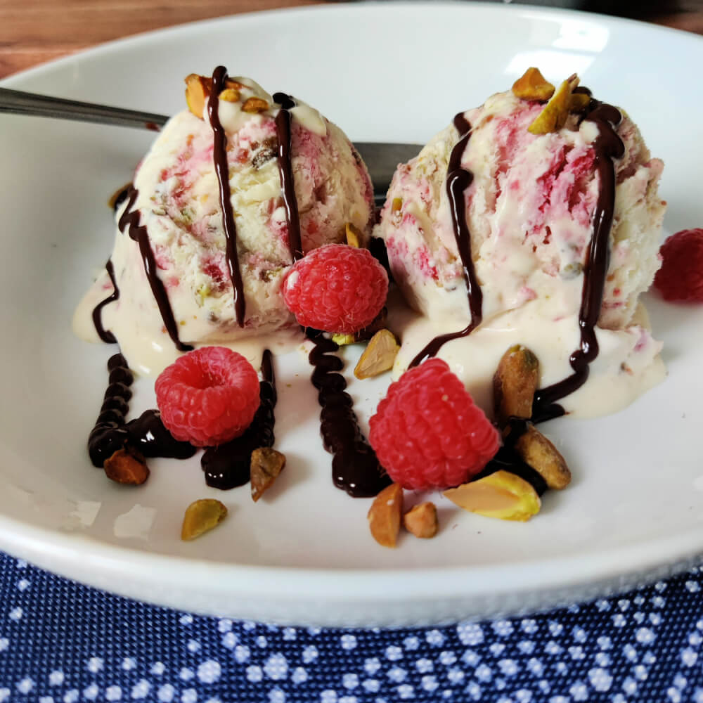 Raspberry and Pistachio Semifreddo Lydia's Flexitarian Kitchen