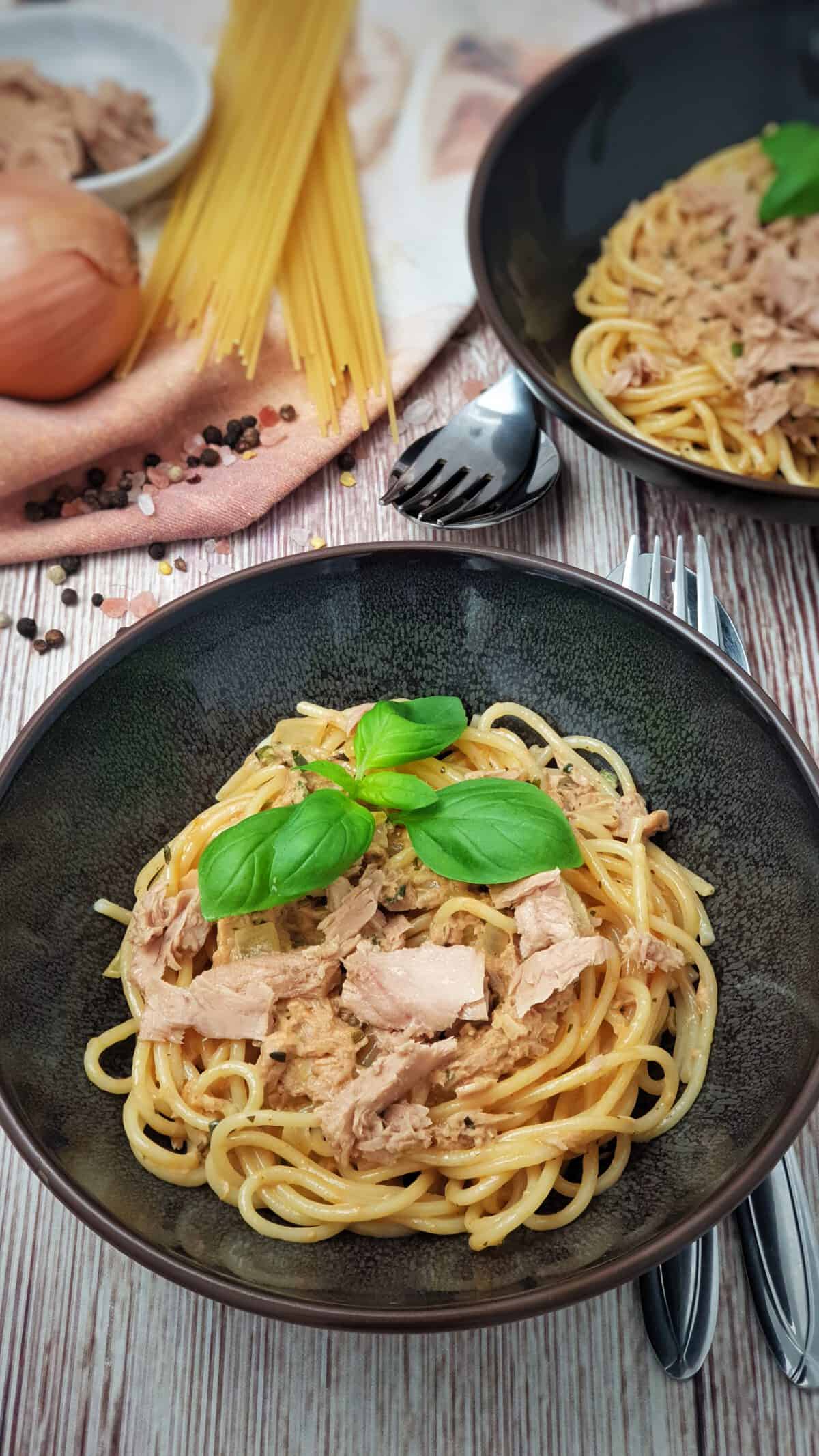 ThunfischSahneSoße mit Spaghetti Lydiasfoodblog