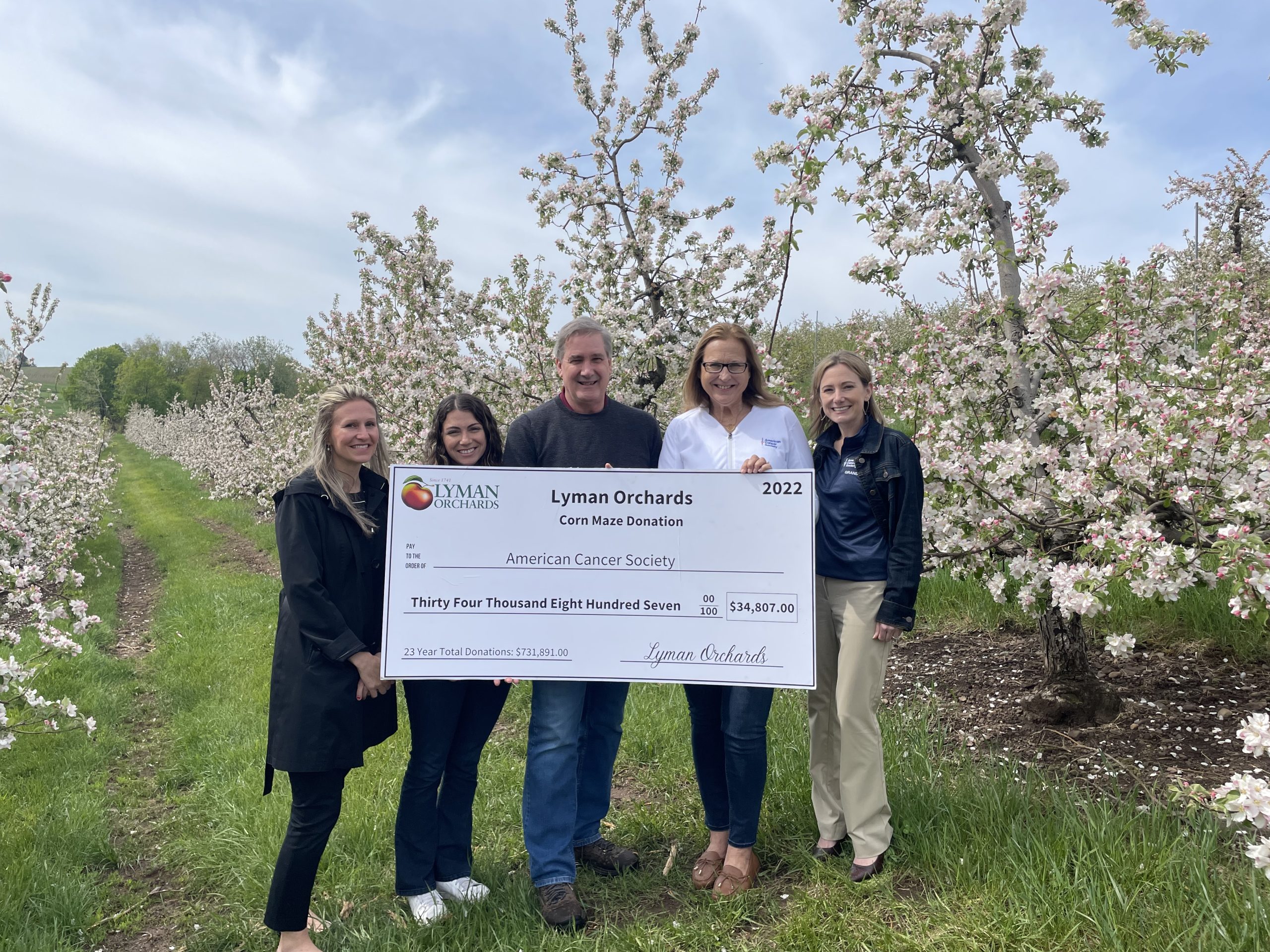 Lyman Orchards Donates 34,807 to American Cancer Society