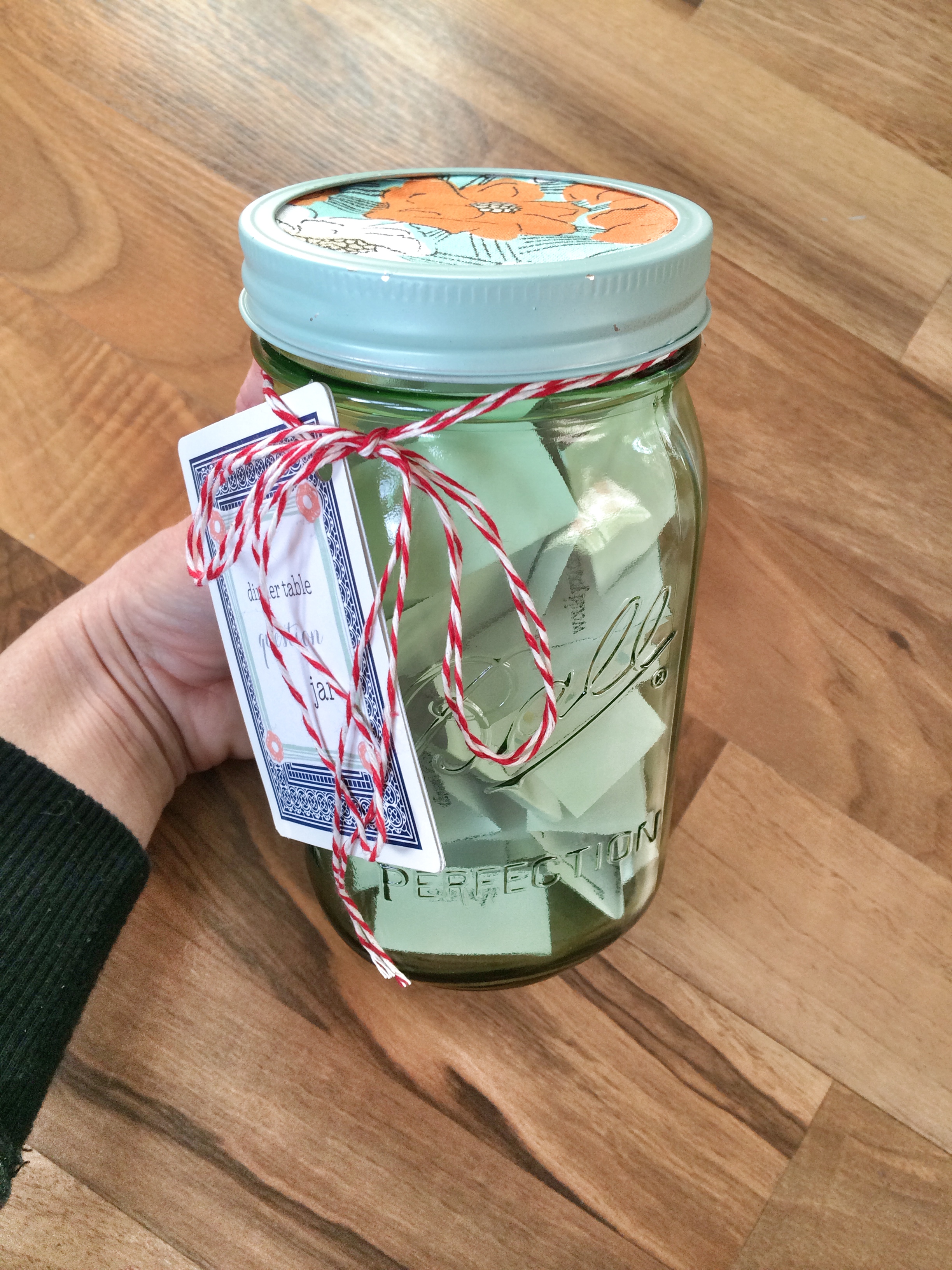 DIY ‘dinner table question cards’ jar