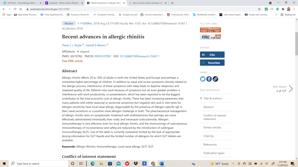 Tulsa Allergy News Help with Allergies, Asthma, and Sinus Conditions