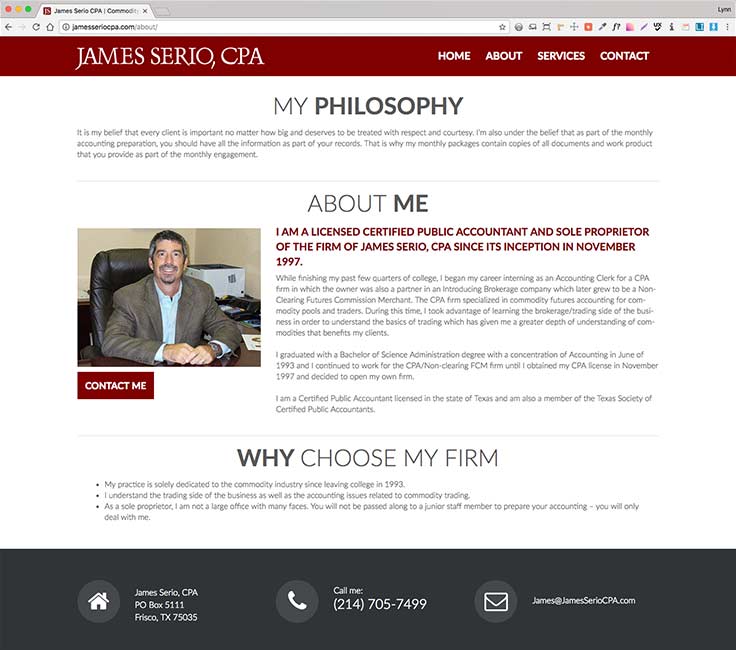 James Serio, CPA site Lynn Fleck Creative