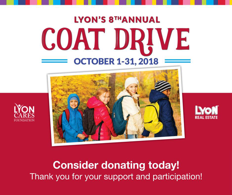 Donate Coats to Lyon's 8th Annual Coat Drive October 131!
