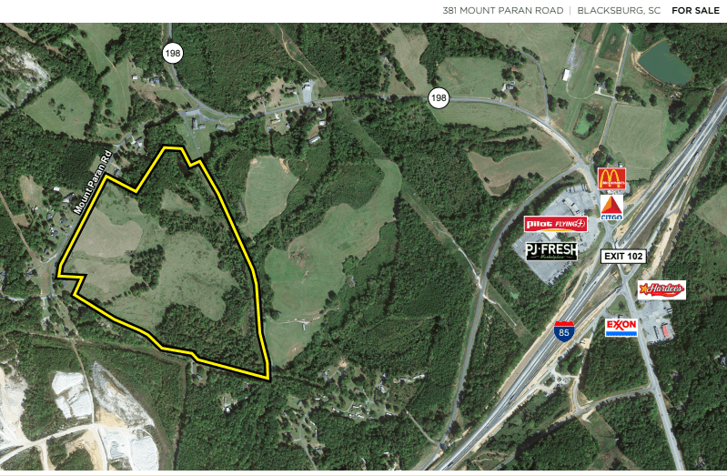 84 Acres of Undeveloped Land in Blacksburg, SC Lyons Industrial