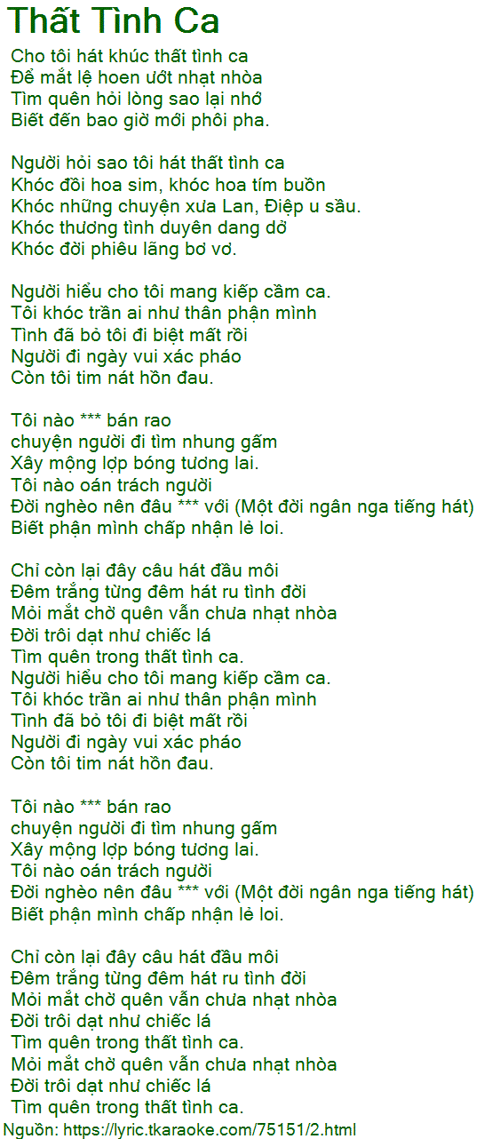 That Tinh Ca [co nhac nghe]