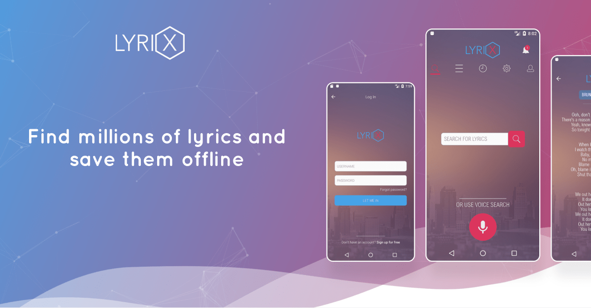 Find millions of music lyrics and save them offline Lyrix