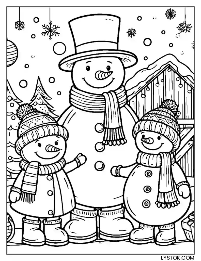 8 Free Printable Snowman Coloring Pages for Adults and Kids PDF