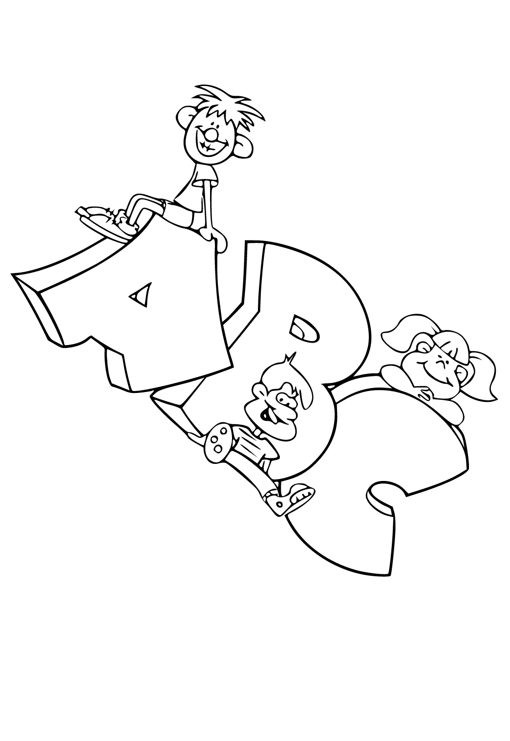 Dibujo e Imagen Abc Divertido para Colorear y Imprimir Gratis para