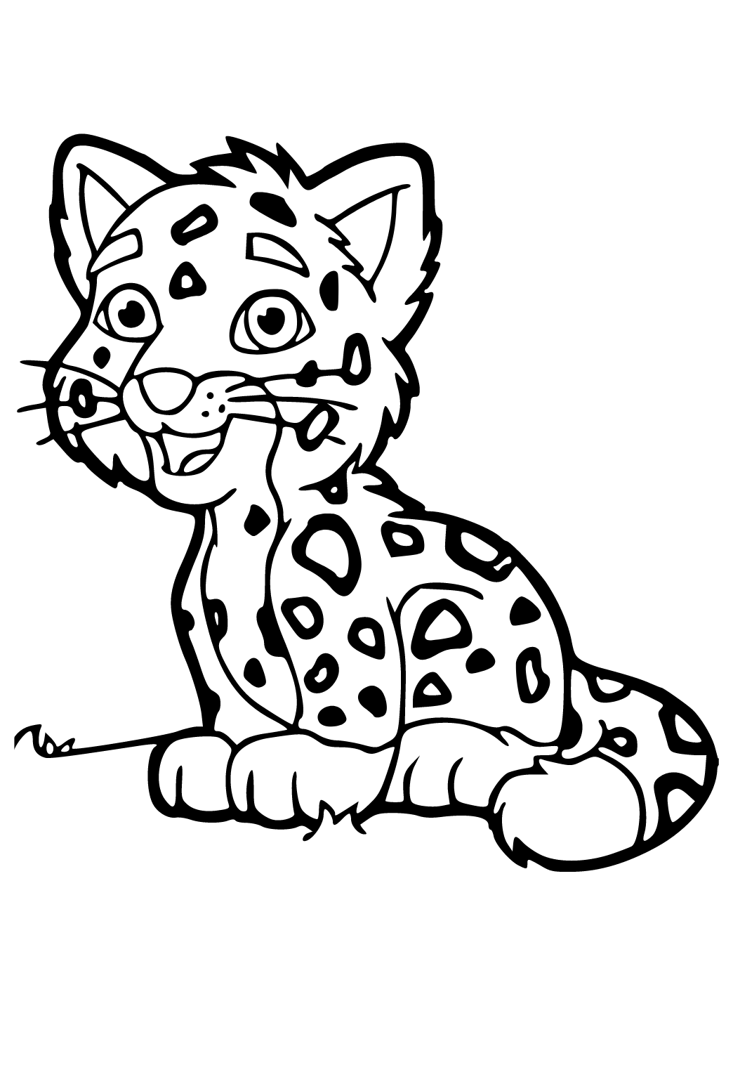 Desen Jaguar Drăguţ de Colorat Imprimabilă Gratuită Pentru Adulți și